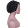Короткие парики человеческие парики для волос Cinky Curly Afro короткие человеческие смеси ни один кружевной синтетический парик Элегантный парик прямые короткие парики