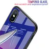 Красочные закаленное стекло мобильный телефон оболочки сотовый телефон дела Gradient Ramp случай сотового телефона Чехлы для iPhone 11promax 7 Plus Galaxy 20+