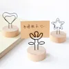 Photo Clip Stand Wood Card Holder Iron Notes Clip Message Memo Clip Note Holders