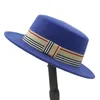 Vrouwen Mannen Wol Platte Homburg Fedora Hat Lady Gentleman Winter Autum Jazz Boater Panama Top Caps Good Pakket Maat 56-58cm