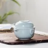 Wysokiej jakości elegancki gaiwan Celadon 3D carp kung fu herbata obejmuje 1 teapot 1 filiżankę Piękna i łatwa czajnik promocja 290f