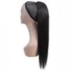 Silky Straight Ponytail Human Hair Remy Brazilian Drawstring Ponytail 1 Piece Clip In Hair Extensions 1B Pony Tail