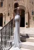 2019 robes de mariée de plage sexy avec des appliques de dentelle enveloppantes col en V profond robes de mariée sirène robes dos nu de mari￩e sur mesure