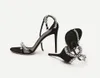 Kvinnors designer svarta sandaler skor sexig ankel rem roston hög häl sandal bröllopssko kommer med ruta 266b