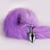 Erotische Kostümfuchsfell -Schwanzanaler -Stecker mit Samt Haarnadel -Clip -Ohr -Clip Lila violette Farbe Sexy Kleid Tanzkleidung Clubwear Party Dr5203224