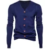 Nya Mens Cardigans Knitwear Tröjor Varm Knapp Solid Färg Sweater Fashion Casual Mens Coat Gratis Frakt