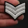 2018 stickers 20 stuks witte sergeant strepen ijzer op patch stof motief applique militaire leger rang decal uniform pak vest