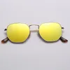 육각형 51mm 금속 선글라스 플래트 UV400 육각형 플래시 플래시 UV400 선글라스 여성 남성 빈티지 레트로 브랜드 디자인 태양 안경 Oculos de Sol Gafas