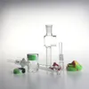 10mm 14mm Glass Nector Collector Rig Stick Kit with 7.5 Inch 10ML Silicone Container Reclaimer Keck Clips Quartz Tips Collector