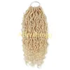 18quot Messy Goddess Faux Locs Curly Crochet Braid Bohemian Soft Synthetic Braids Hair Extensions blonde color4665258