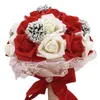 23x27cm casamento segurando flores flor artificial noiva casamento casamento favores e presentes com laço de seda fita de pérola decoração