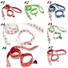 7styles Laisse et collier pour animaux de compagnie de Noël Colliers pour chiens avec cloches et laisse PatternDog Supplies Corde de traction de Noël T2I5555