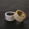 Jóias de grife de jóias anéis de noivo quadril de quadril anéis de casamento conjuntos de casamentos de amor anel de luxo diamante Iced Out Bling Gold Anel RA9095555