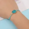 Boho 12 pièces ensembles élastique pierre naturelle Druzy ovale bracelet à breloques femmes fille enfants réglable corde chaîne cristal bracelet bijoux275z