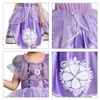 wholesale!Pearls Beading Sofia Princess Costume Children 5 Layers Floral Sophia Party Gown Girl for Halloween Fancy Dress up Outfit Clothes