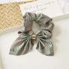 Nouvelle arrivée Fashion Mariffon Ribbon Imprimé Flower Elastic Bands Rubbers Band Round Elegant Alloy Scrunchies For Women Girls7274467