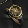 Luxury Watch Men Double Dial Work 40mm Automatisk Mekanisk Små Ring Arbete Läderband Armbandsur Mens Designer Klockor