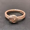 Hochwertiger, rosévergoldeter Ehering mit CZ-Diamant, Sommerschmuck für Pandora 925 Silber, schimmernder Knotenring mit Originalverpackung