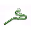 CSYC Y051 Oil Burner Smoking Pipe Colorful Snake Shape Twisted Dab Rig Glass Pipes 30mm OD Bowl