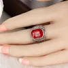 WholetiBetan Silver Ring 710 European och American Aristocracy Men039s Black Ruby Multiridge Alloy Ring Jade Ring A17228972