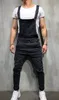 Hot Salemens Ripped Jeans JumpsuitsStreet Distressed Denim Bib Overaller för Man Suspender Byxor Storlek S-XXXL