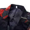 Pyjtrl新しい赤ゴールドブルーグリーンブロコード刺繍花鳥パターンスリムフィットブレザーデザイン男性スーツジャケットステージシンガーウェア