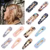 Fashion women Geometric Waterdrop hairpin hollow out marbling barrettes temperament big girl Acrylic Hairpins Hair Accessories