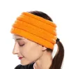 Stricken Pferdeschwanz Stirnband 20 Farben Gestrickte Häkeln Breite Haarband Frauen Winter Headwrap Haarbänder Ohr Wärmer Ohrenschützer GGA2893