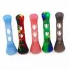 Pontas de filtro de vidro de silicone FDA em forma de chifre Um Hitter Pipes Suporte de cigarro Dugout Tabaco Herb Pipes Acessórios