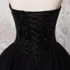 Czarne Tiny Kryształowe suknie ślubne Luksusowe bujne suknie kulowe Plus Size Bridal Dress Line Sweetheart Vestido de Noiva Formalna okazja