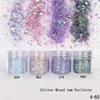 10MLJAR 3D Nail Art Sequin Mixed Glitter Powders Sequin Powder for Nails Decoration Holographic Effect2795731