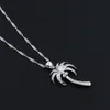 Fashion-y Blue / White Fire Opal Palm Tree Pendant Necklace for Gift
