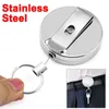 10st Portable Nyckelring Resilience Steel Wire Rope Elastic Keychain Rostfritt Stål Anti Lost recoil Retractable Alarm Key Ring Silver Färg