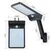 Utomhusvägglampor Remote Control Rotera konsol Solar Street Light 48 LED Vattentät PIR Motion Sensor Wall Lamp 3 Mode Solar Light for Outdoor