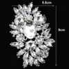 Fashion-Large Top Quality Flower Brooch New Arrival! Silver Tone Luxury Huge Crystal Rhinestone Wedding Bouquet Brooches