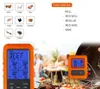 Temperatuur Senso Keuken Turkije Digitale Koken Voedsel Grill Thermometer LCD Draadloze BBQ Vlees Thermometers 4 Waterdichte Sonde LSK189