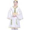 Xinjiang uyghur dance kläder vuxen etnisk kostym india stil dans klänning kinesisk folkdansare vit elegant scen slitage