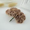 All'ingrosso-144 pezzi fiori artificiali per forniture per feste di nozze decorazione auto fatta a mano fai da te corona nuziale finta mini schiuma simulazione rosa