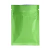 200 pz/lotto 7*10 cm Verde Opaco Piatto di Alluminio a chiusura lampo Sacchetto di Imballaggio Cibo Caffè In Polvere Odore Prova di Stoccaggio Sacchetti di Mylar