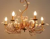 American Pastoral golden iron petal flower pendant light lamp bedroom dining room handing lighting MYY