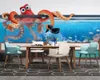 Foto 3d wallpaper aquarium octopus 3d stereo achtergrond muur woonkamer slaapkamer decoratie muurschildering behang