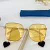 Newest GG0721S Love-heart Pendant Sunglasses for Women UV400 60-18-135 Metal Chain Leg+Detached Pedant decoration fullset Case