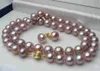 18" 8-9mm Purple Akoya Pearl Necklace+Earring Set