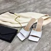 Luxus Damen Designer Flip Flop Nappa Dream Square Toe Sandale Stretch Sandalen Damen Luxus Casual Hausschuhe Hochzeit Frau High Heels