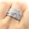 Infinity Luxury Jewelry Vero argento sterling 925 Grande sconto Topazio bianco trasparente CZ Diamond Eternity Women Wedding Band Net Ring per le donne