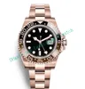 Luxury Man Watch Automatic Wristwatch en acier inoxydable Black Red Céramique Céramic 40 mm Match Rose Gold Mens Watches3351084