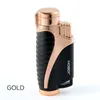 Jobon Triple Torch Cigar Lighter Refillable Windproof Jet Flame Adjustable Lighters Gift For Friend