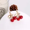 S866 Hot Fashion Schmuck Schöne Kirsche Ohrringe Perlen Baumeln Ohrstecker