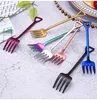 Update koffie Spade Spoon Fork Food Grade 304 roestvrijstalen koffielepel Roerende lepels Home Kitchen Dineren Flatware TACLEWARE VORKS DROP SCHIP