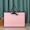 Creative clothing store paper bag bow handbag pink gift bag customizable LOGO